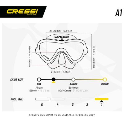 Cressi A1 Dalış Maskesi