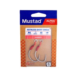 Mustad Alpha Point Ruthless Short Single Asist Olta İğnesi A-ASSIST5 - Thumbnail